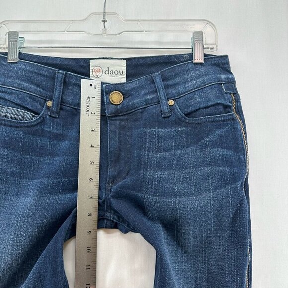 Daou Denim Co. Jeans Womens Sz 28 Low Rise Skinny Dark Washed Stretch Blue - Picture 14 of 15